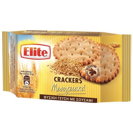 Elite Crackers Plain With Sesame