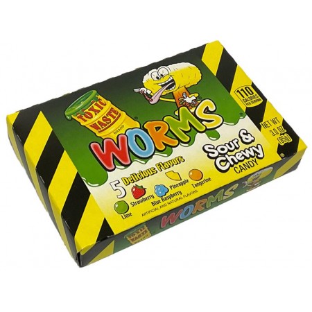 Toxic Waste Sour Gummy Worms Box