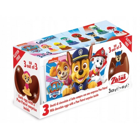 Zaini Paw Patrol Chocolate Eggs 3 Pack